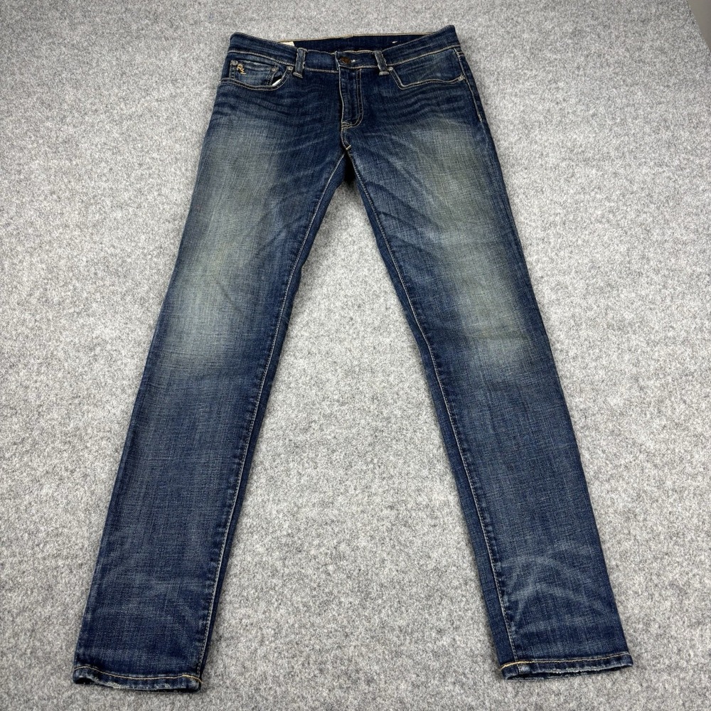 Polo Ralph Lauren Tompkins Skinny Jeans Women's 28 Dark Wash Faded Blue Denim
